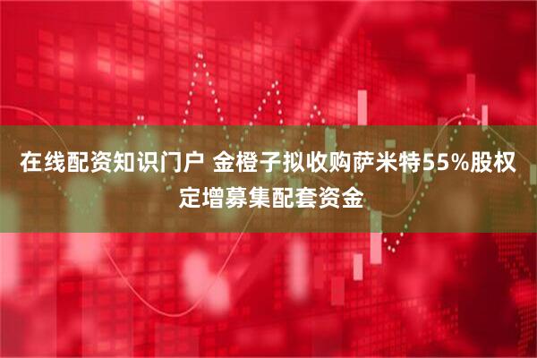 在线配资知识门户 金橙子拟收购萨米特55%股权 定增募集配套资金